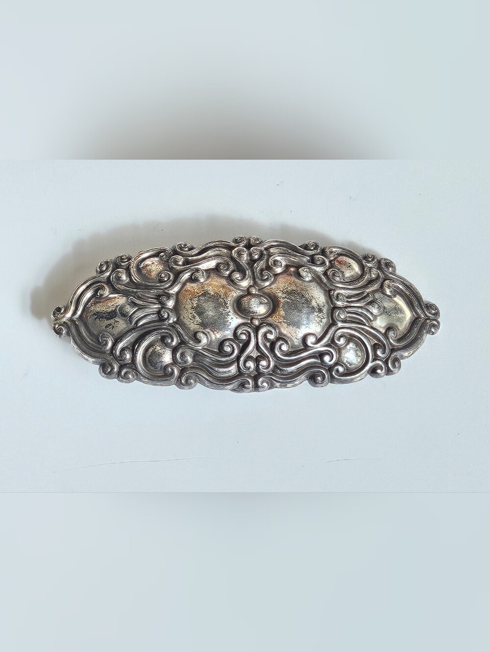 Vintage Enmon 1998 Chunky Floral Silver-plated Belt Buckle 4"